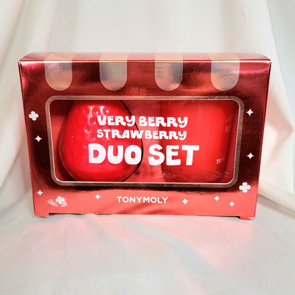 TONYMOLY Very Berry Strawberry Duo Set, Hand Cream + Candle - NIB 🍓